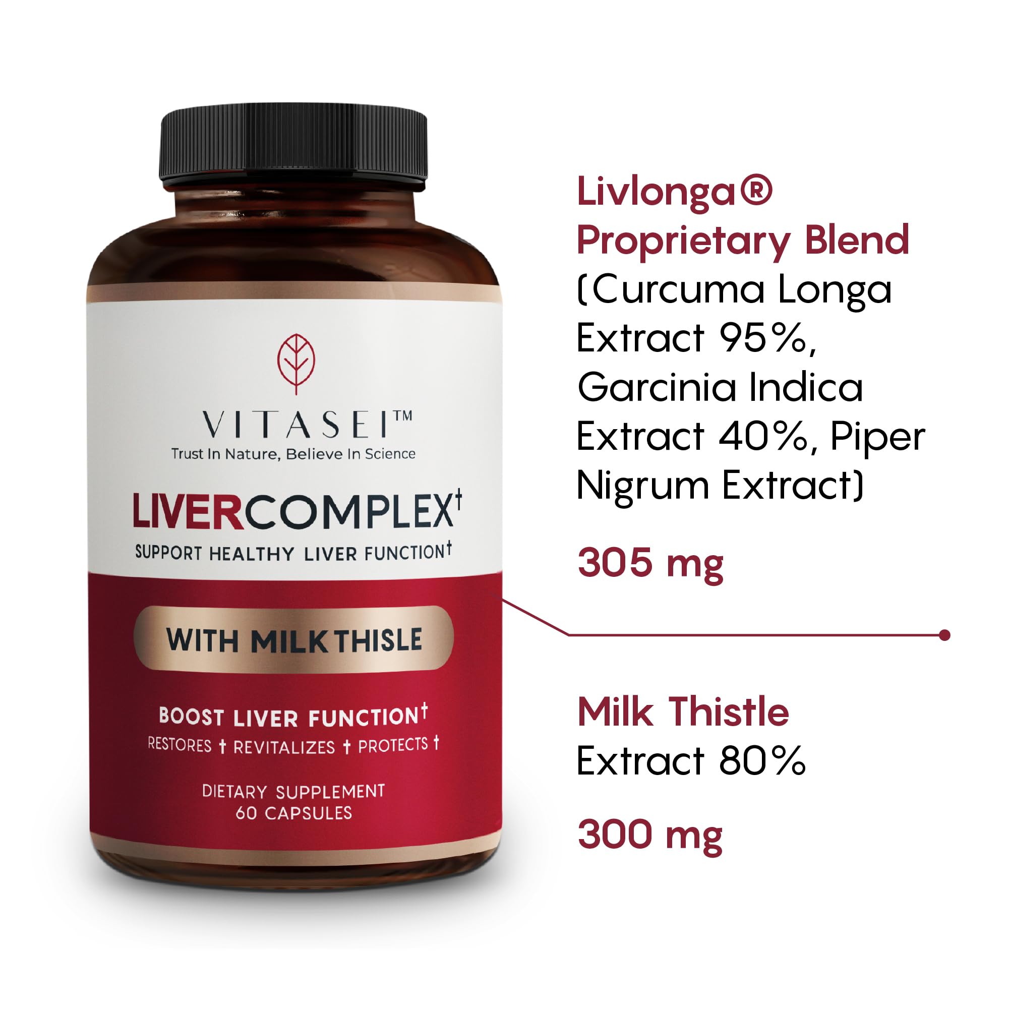 VITASEI Liver Cleanse Detox & Repair with Milk Thistle, Curcumin C3