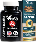 VitaUp Ashwagandha KSM-66 with Bioperine – USA Made, Relaxation & Focus