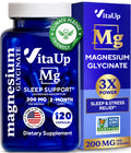 VitaUp Magnesium Glycinate 200mg - USA Made, High-Absorption for Sleep & Heart