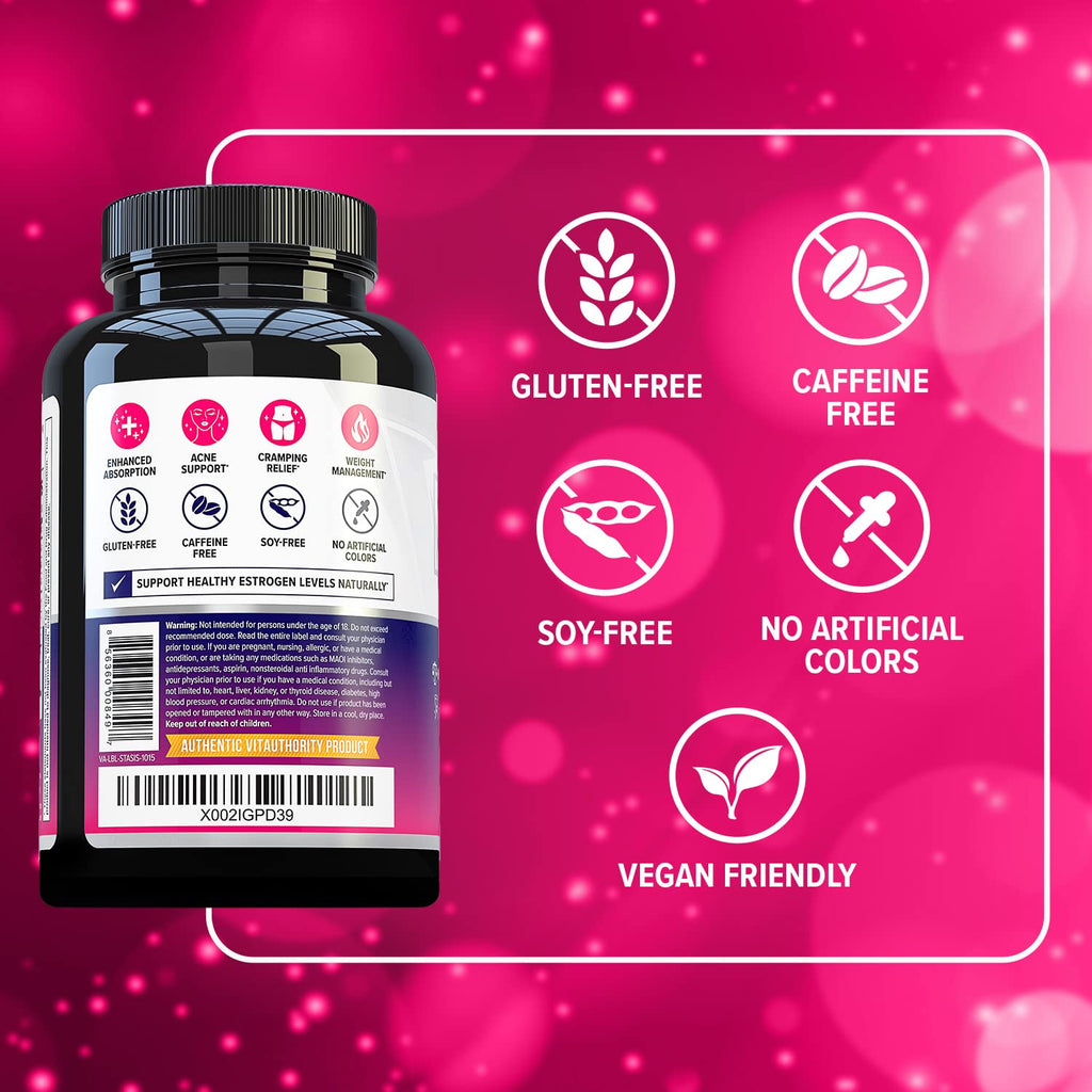 Vitauthority Women's Hormone Balance Supplement - 40:1 Myo-Inositol & D-Chiro Inositol + DIM | Skin, Energy & Cycle Support