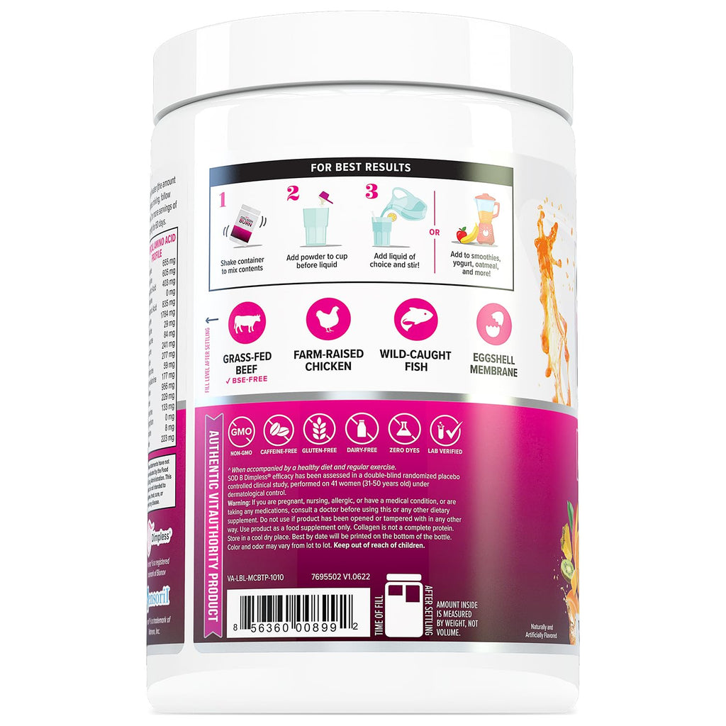 Hydrolyzed Collagen Peptides Powder for Women | MultiCollagen Burn with Hyaluronic Acid & Vitamin C (30 Servings)