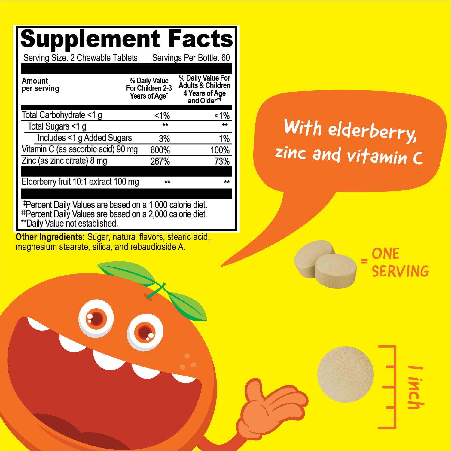 VitaWorks Kids Elderberry with Zinc & Vitamin C - Immune Support Chewables