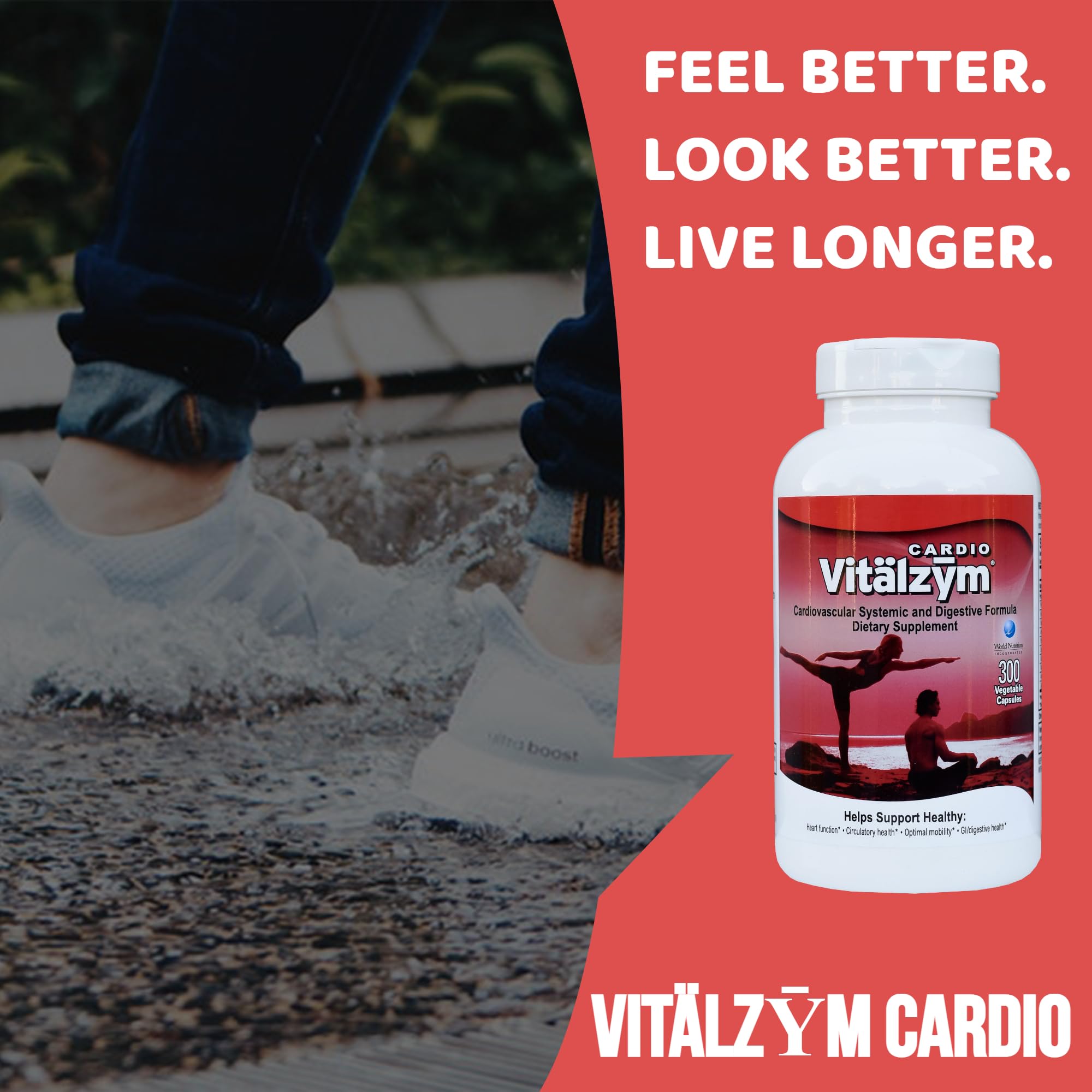 VITÄLZYM Cardio Proteolytic Systemic Enzymes – Serrapeptase, Nattokinase & CoQ10 (300 Capsules)