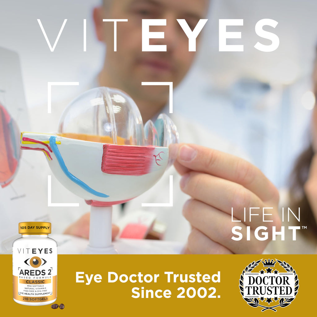 Viteyes AREDS 2 Classic Macular Health Softgels – Low Zinc, Beta-Carotene Free, 210 Softgels