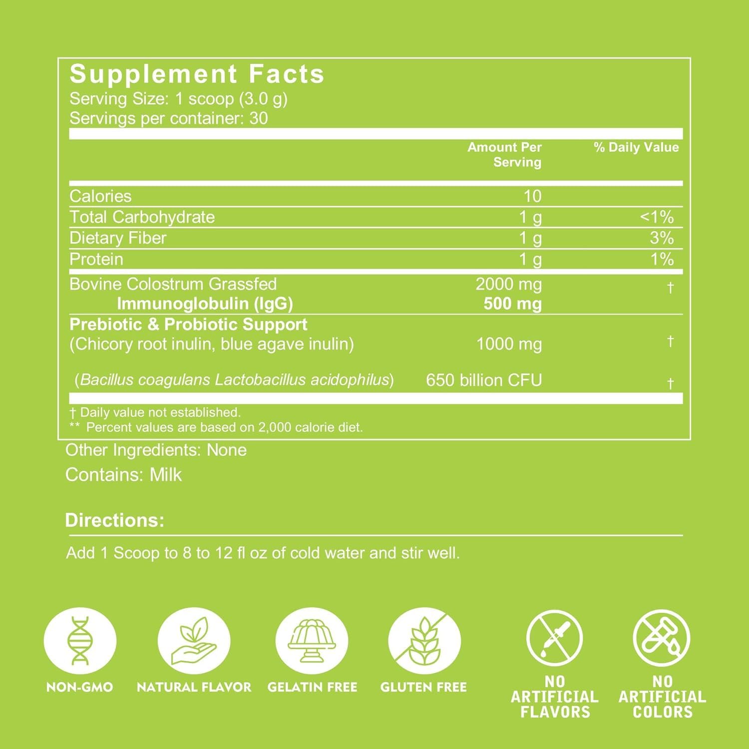 VITINITY Grass-Fed Bovine Colostrum Powder for Humans – Unflavored 90g