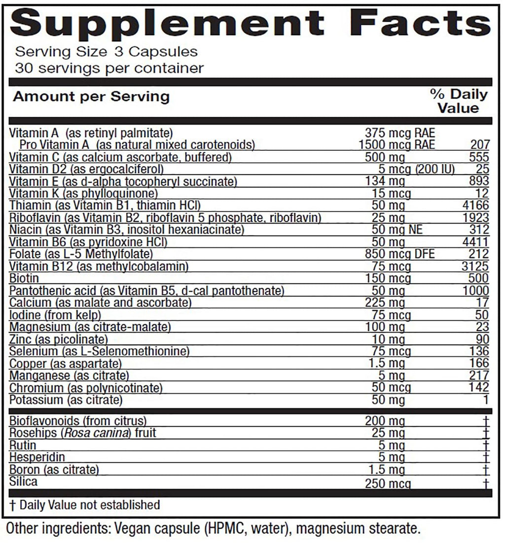 Vitanica Women's Symmetry - High Potency Multivitamin & Mineral (Vegan, 90 Capsules)