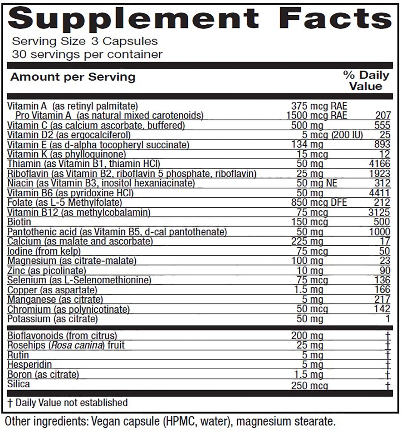 Vitanica Women's Symmetry - High Potency Multivitamin & Mineral (Vegan, 90 Capsules)