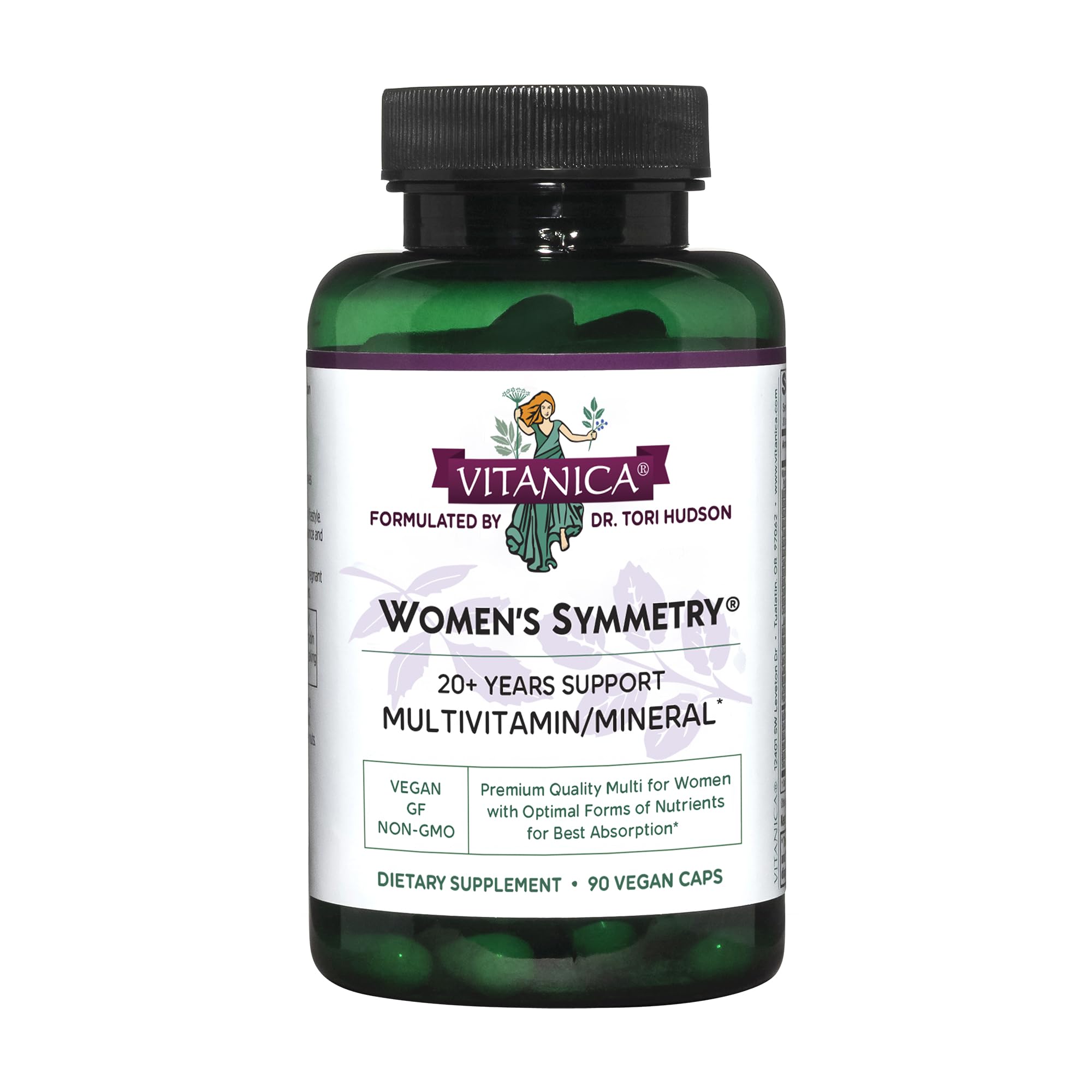 Vitanica Women's Symmetry - High Potency Multivitamin & Mineral (Vegan, 90 Capsules)