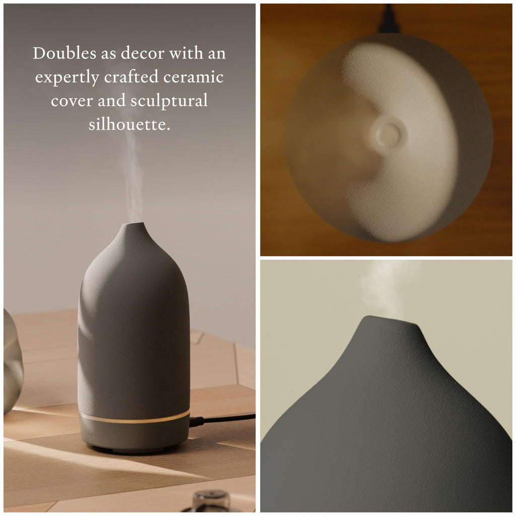 Vitruvi Stone Ceramic Ultrasonic Diffuser 90ml | Aromatherapy & Home Decor