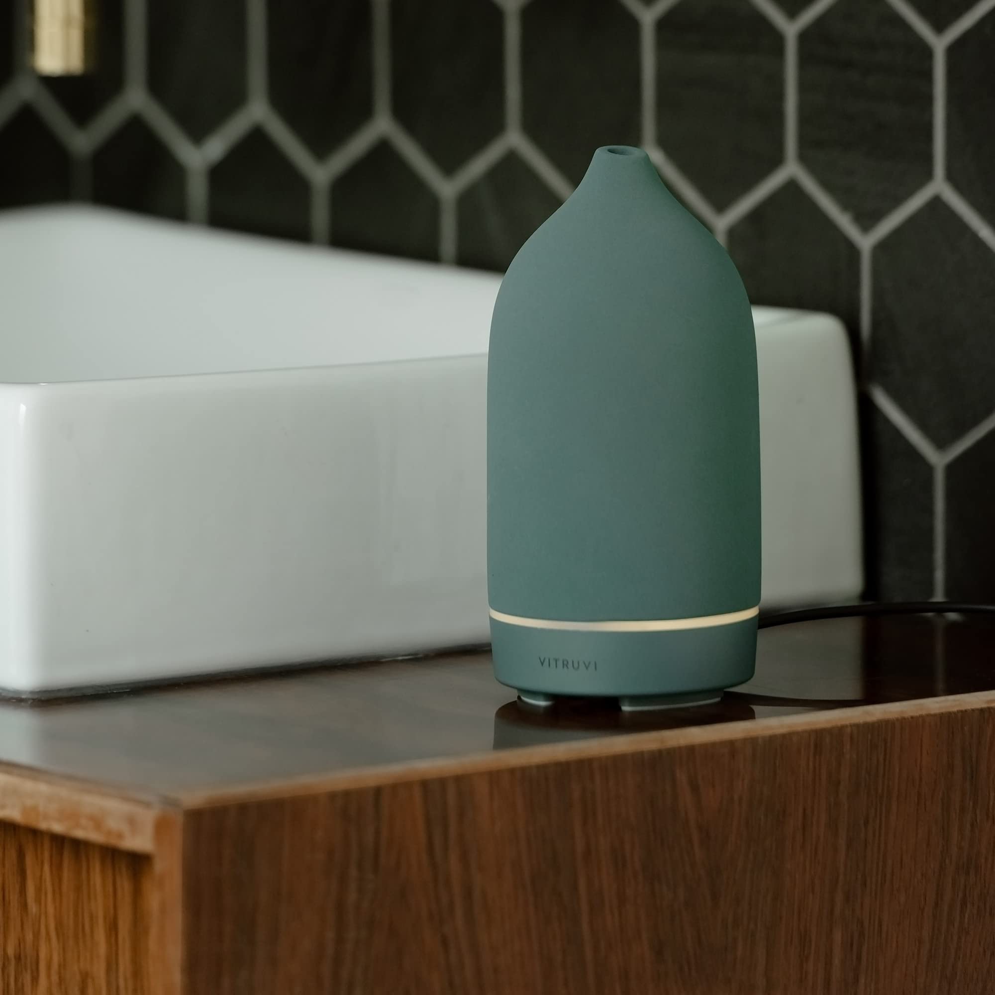 Vitruvi Stone Diffuser - Ceramic Ultrasonic Essential Oil Diffuser | 90ml