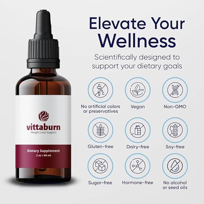 Vittaburn 3 Pack | All-Natural Weight Loss Drops – Boost Metabolism & Control Cravings