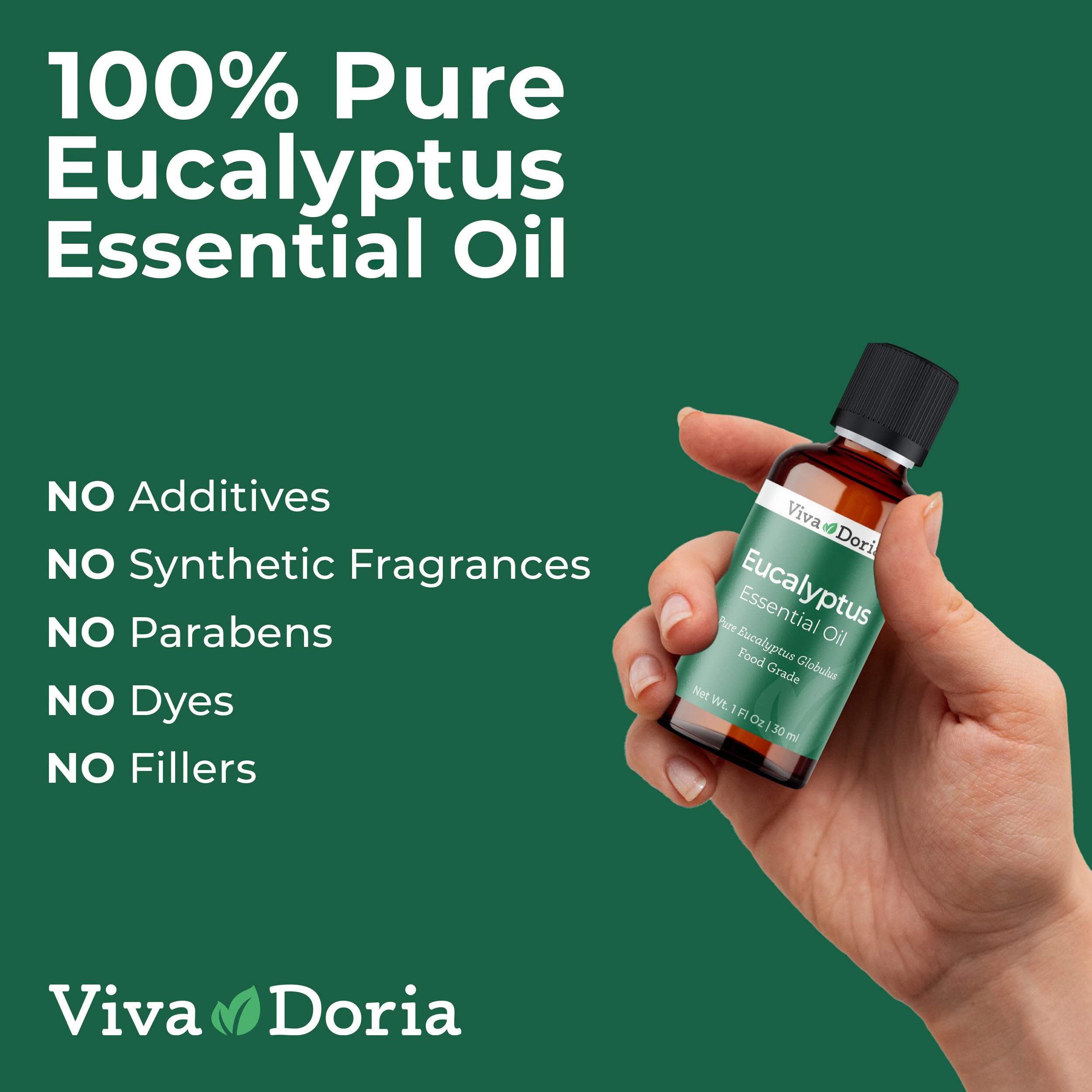 Viva Doria Eucalyptus Essential Oil – 100% Pure, Food Grade, Globulus, 30 mL