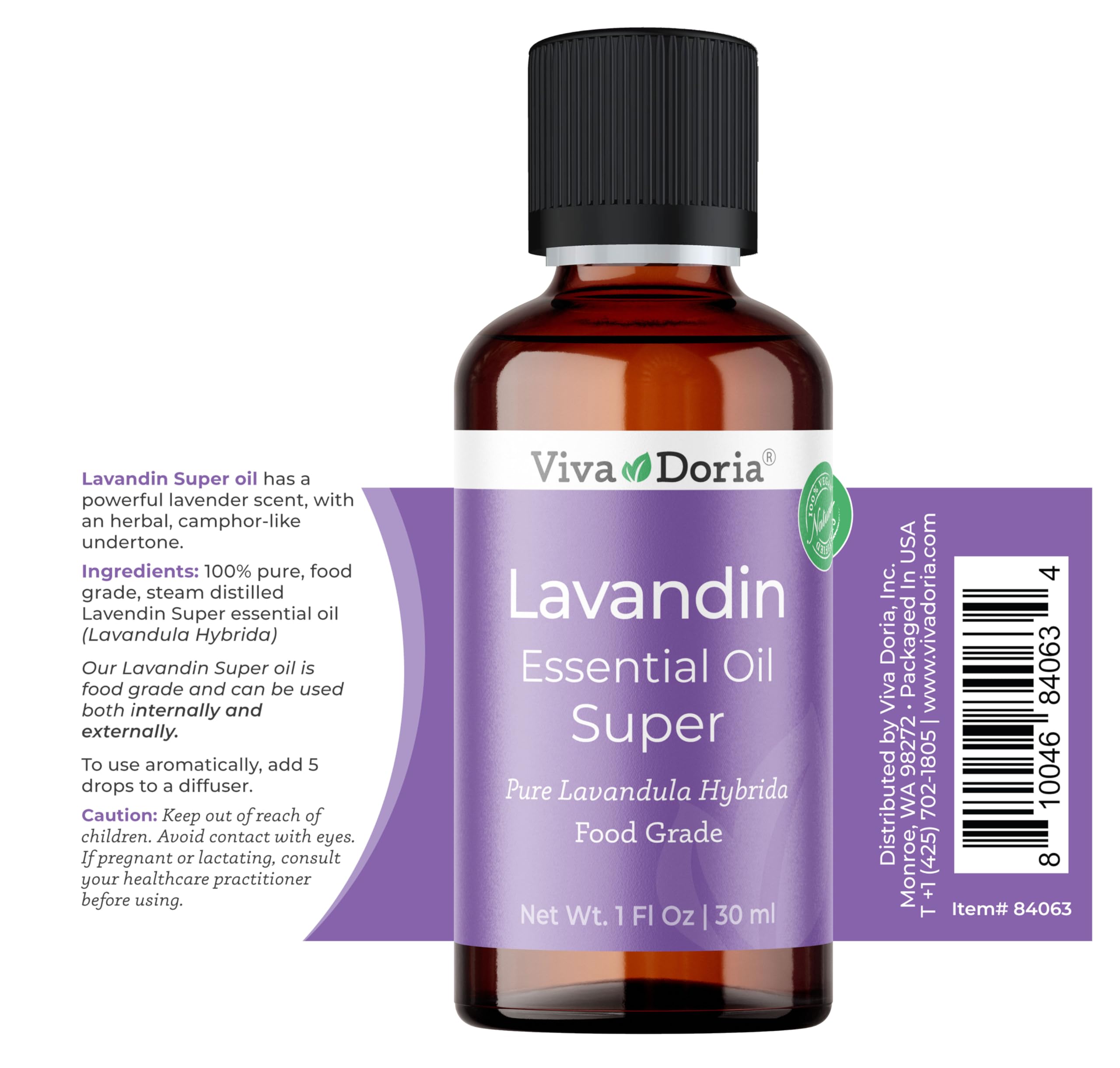 Viva Doria Lavandin Essential Oil - 30 mL, 100% Pure, Undiluted, Food Grade