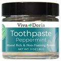Viva Doria Fluoride Free Natural Toothpaste – Peppermint (3 oz Glass Jar)