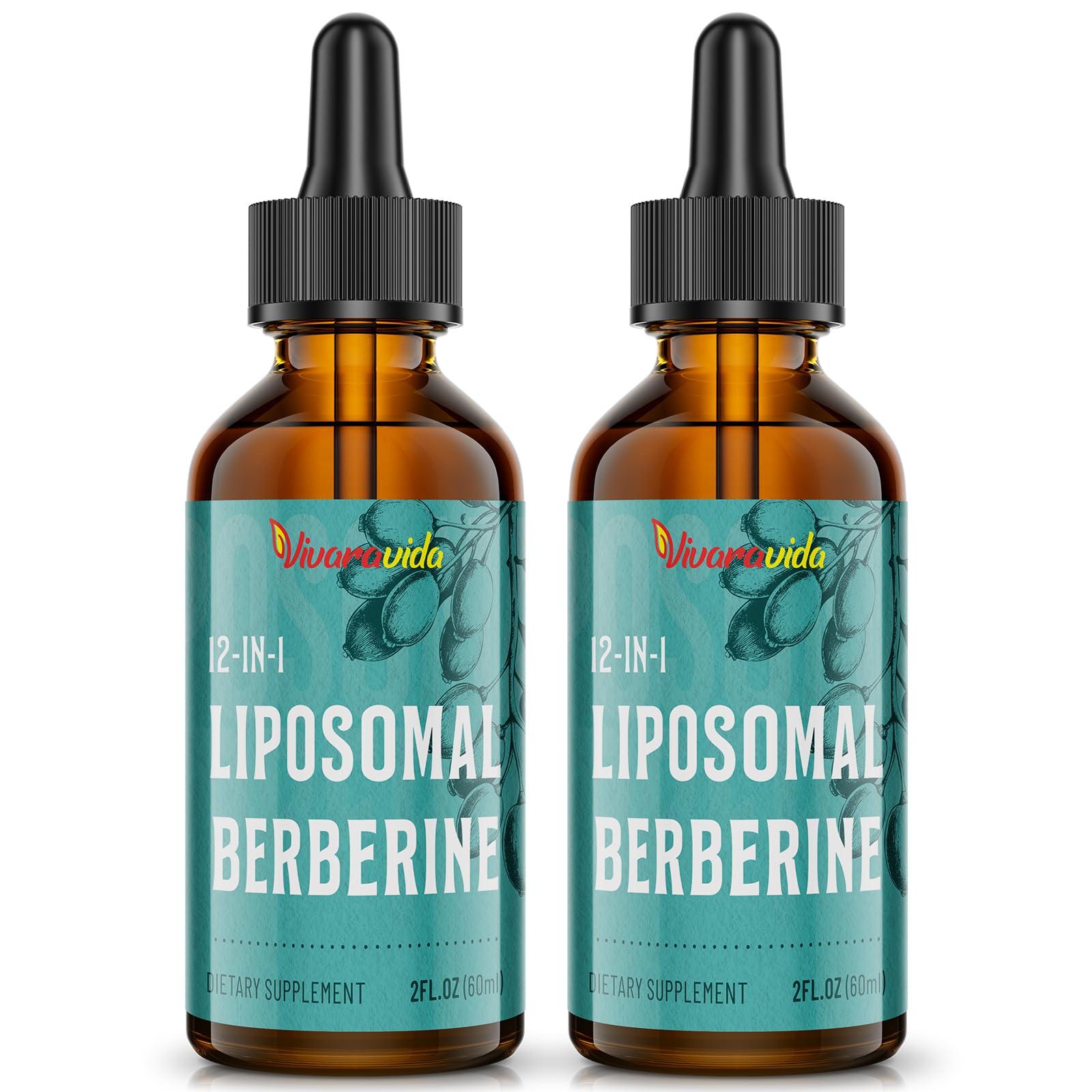 Vivaravida Berberine HCl Drops 3000 mg | Liposomal Berberine HCl Liquid