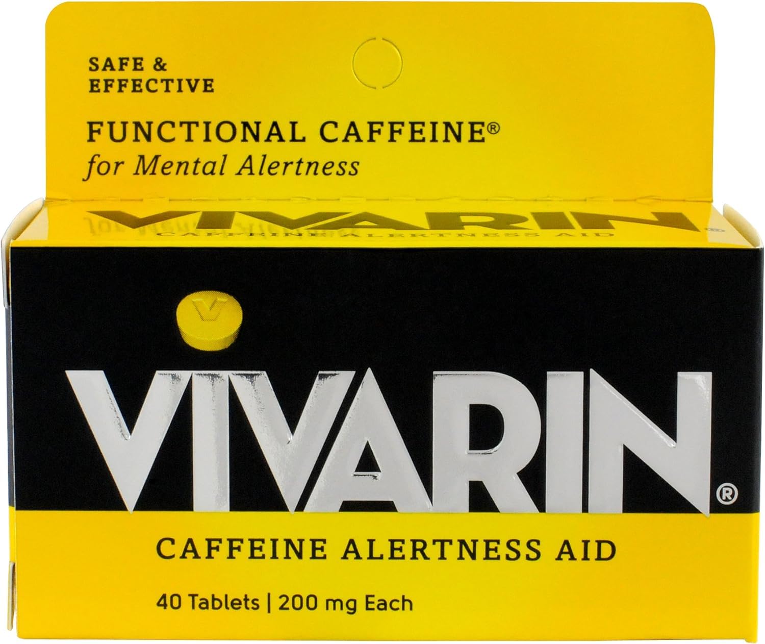 Vivarin Brand Alertness Aid – 40 Tablets (Pack of 4) | 200 mg Caffeine