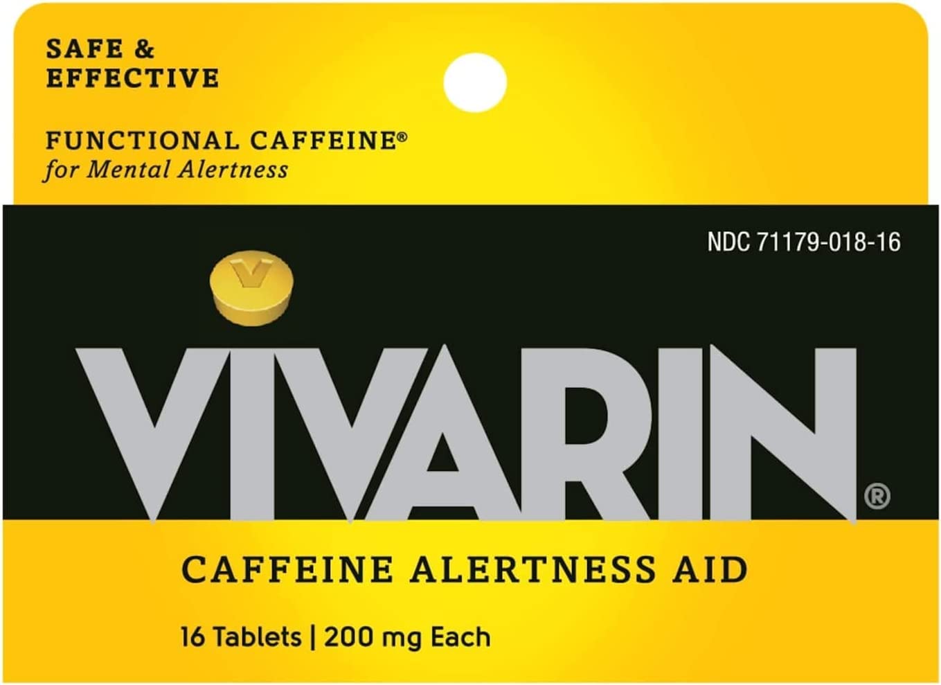 Vivarin Tabs 16ct – 200mg Caffeine Tablets (16 Count)