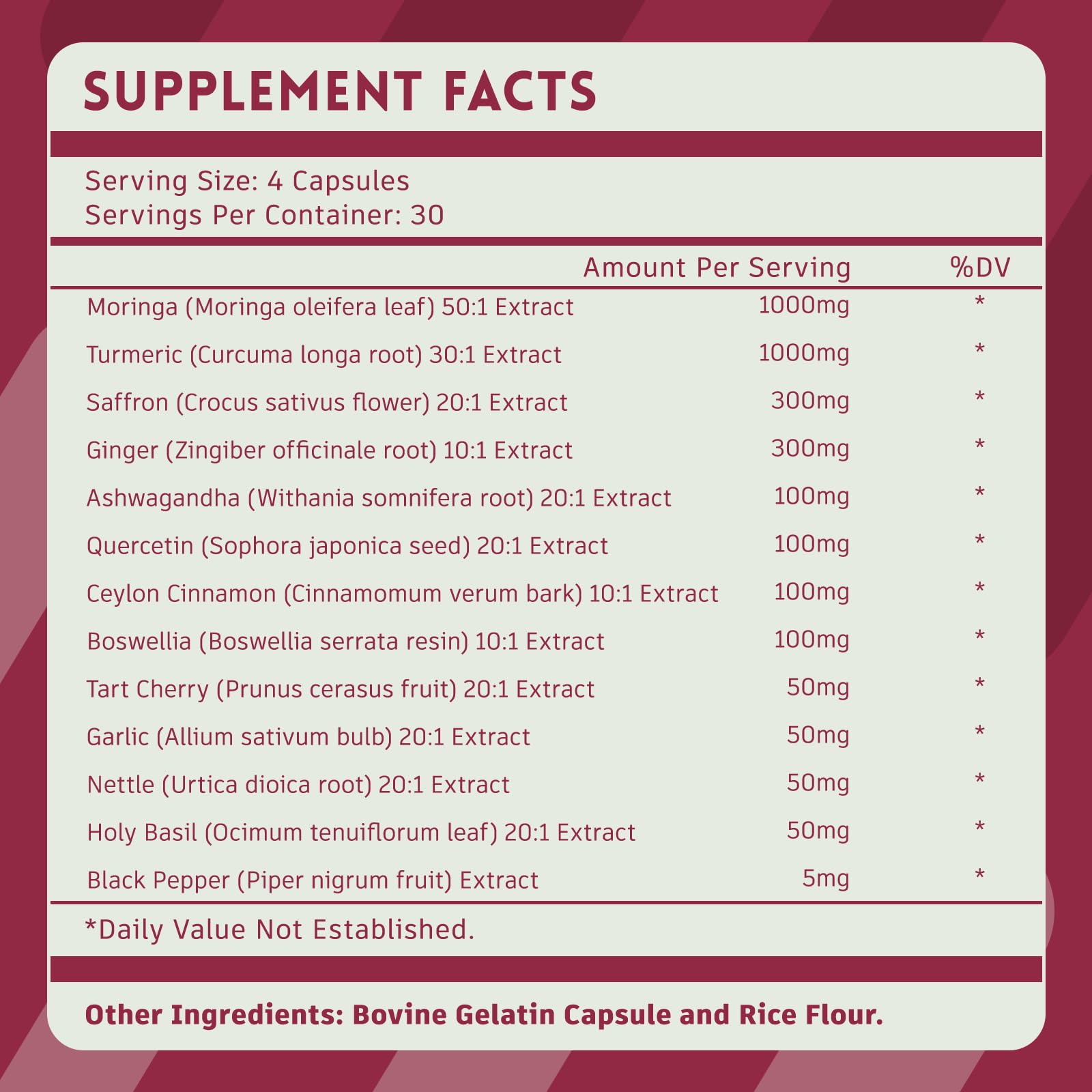 vivcmin 2-Pack Moringa Capsules 1000 mg | Turmeric, Ginger, Quercetin, Saffron | 240 Caps