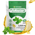 vivcmin Oregano Oil 300 Softgels – 6000mg Oregano Oil with Black Seed Oil | Immune & Digestive Support | Non-GMO | 150 Days Supply
