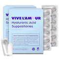 Vive L'Amour 15mg Hyaluronic Acid Vaginal Suppositories – 2-Pack, 24 Count | Continuous Hydration & Moisture