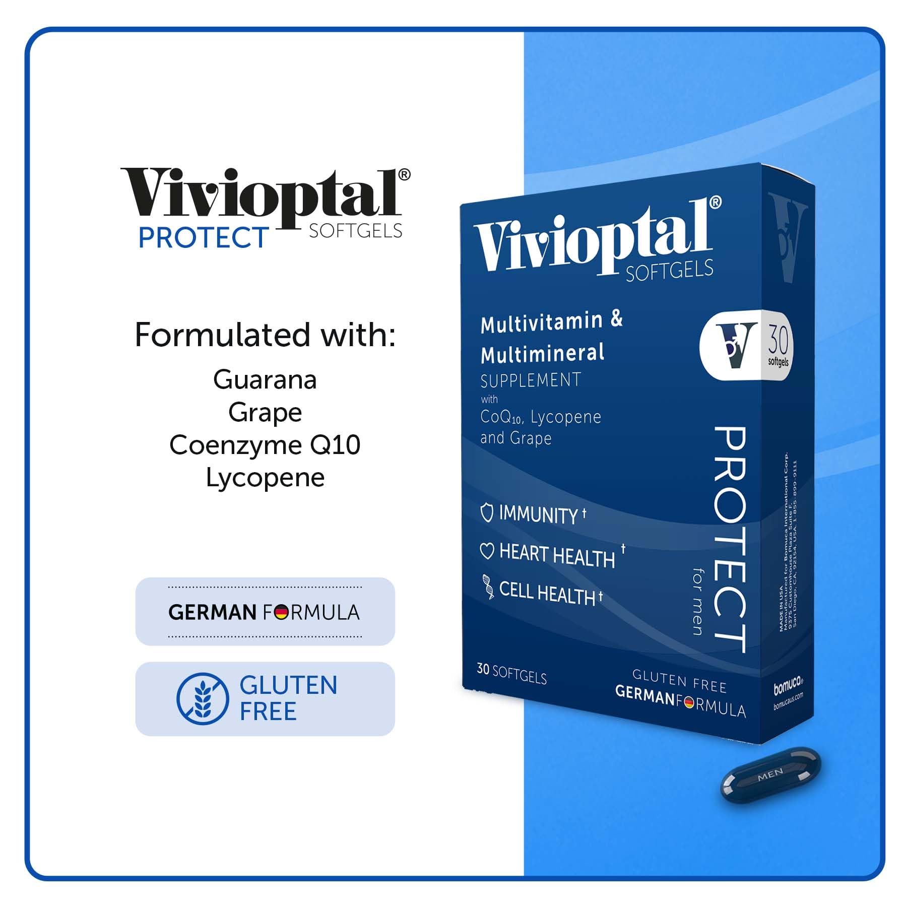 Vivioptal for Men – 30 Capsules | Gluten Free, German Formula, CoQ10