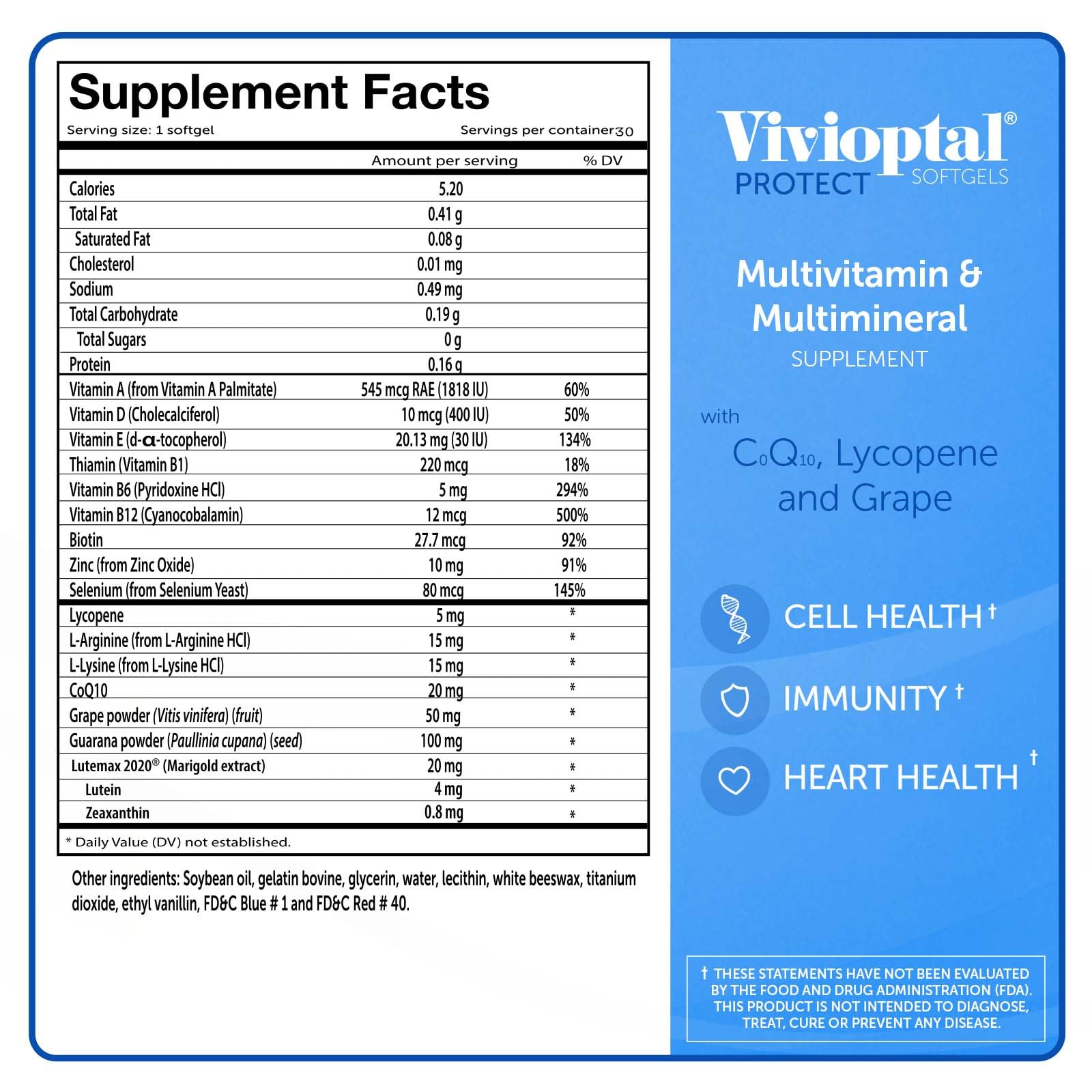 Vivioptal for Men – 30 Capsules | Gluten Free, German Formula, CoQ10