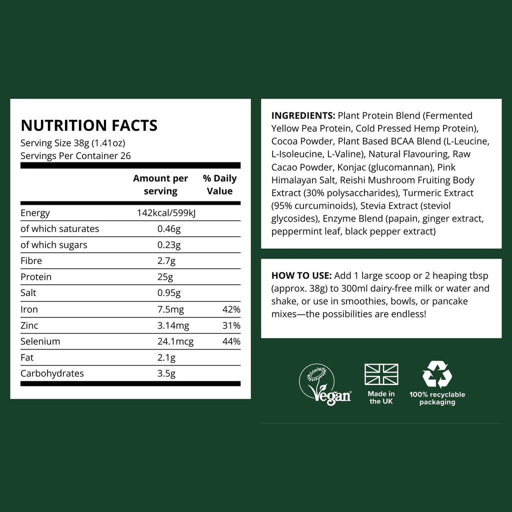 Vivo Life Perform Plant Protein Powder – Pea & Hemp with BCAA | Banana Cinnamon | 34.85 oz