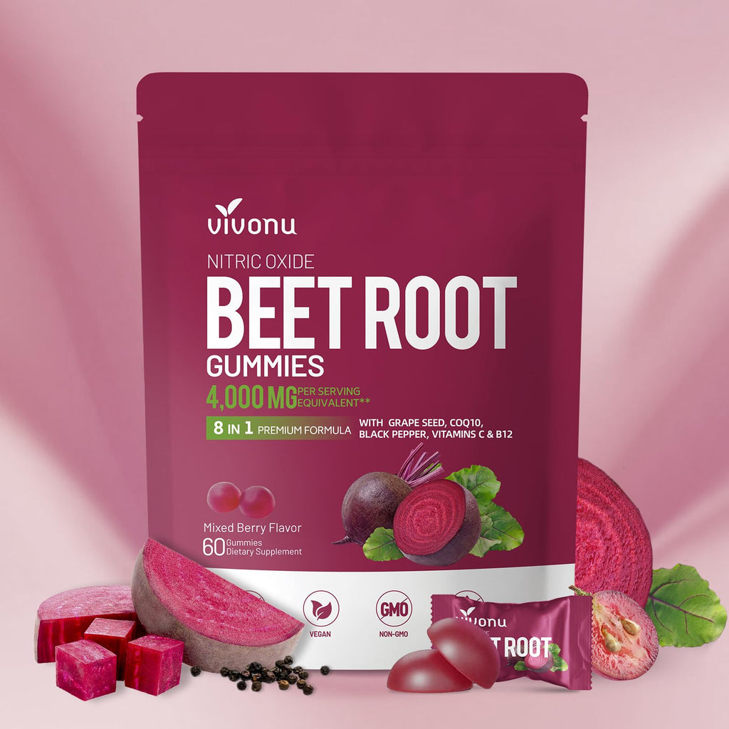 VivoNu Beet Root Gummies – 8-in-1 Premium Energy Support with CoQ10