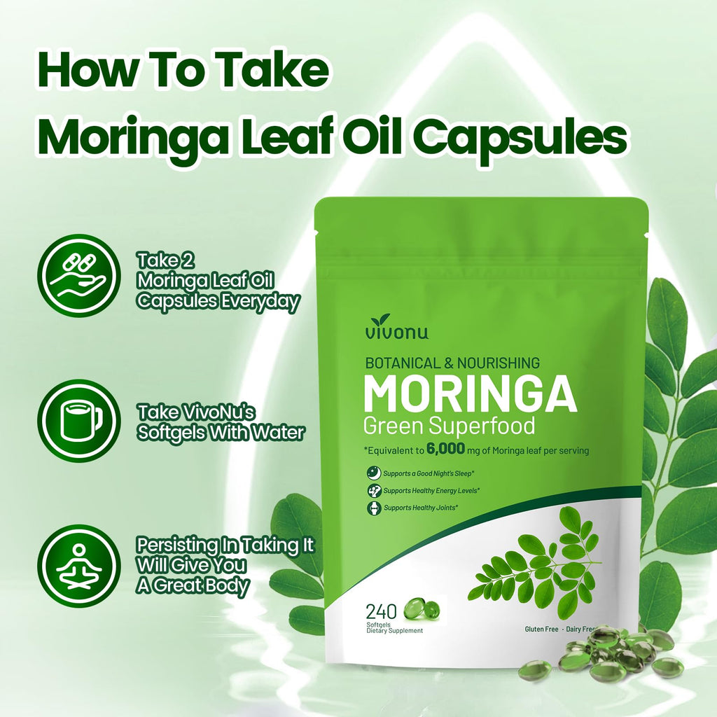 Pure Moringa Capsules 6000mg | 120 Day Supply | Liposomal 98% Absorption