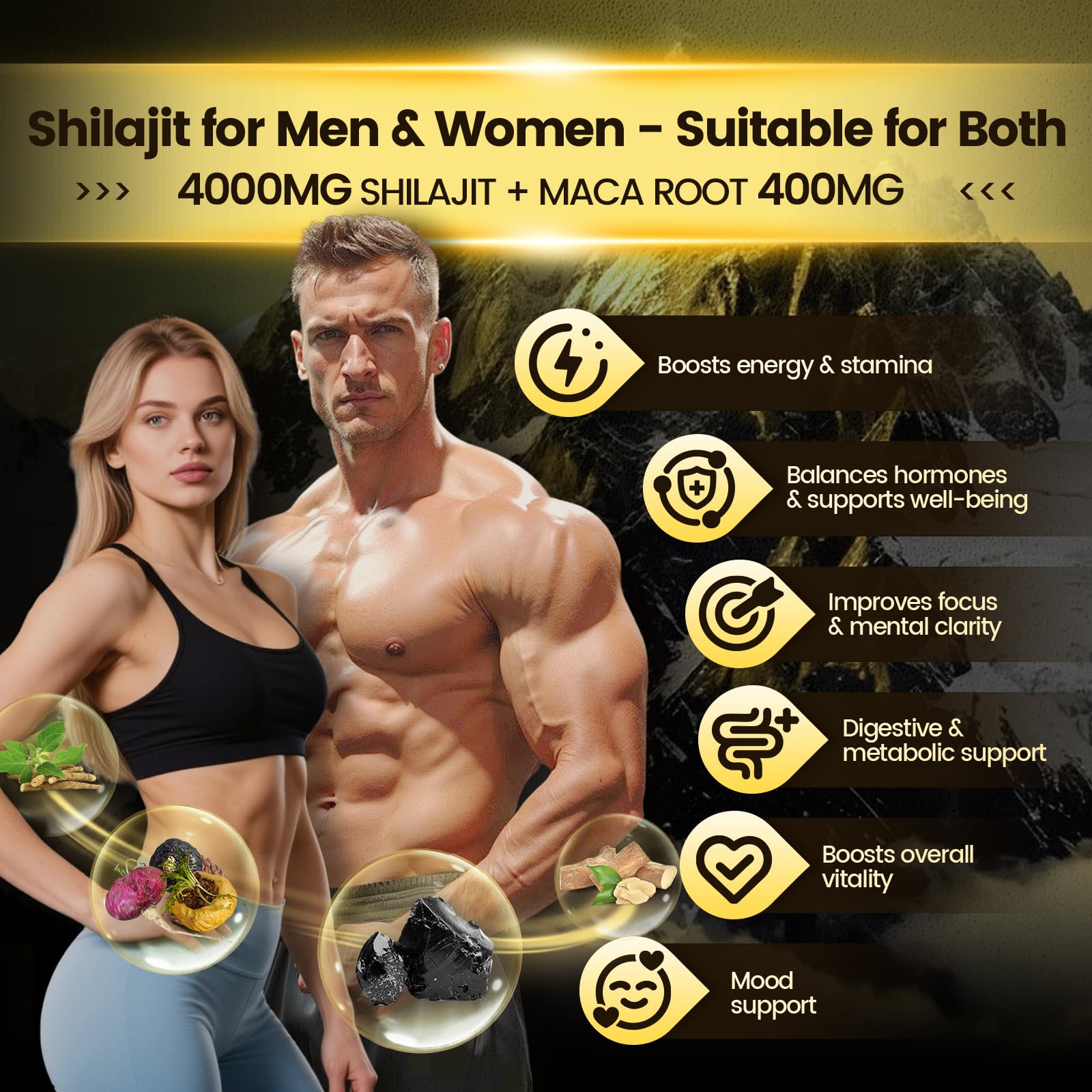 VivoNu Shilajit Gummies – 4000mg 10-in-1, Ashwagandha, Sugar-Free Vegan