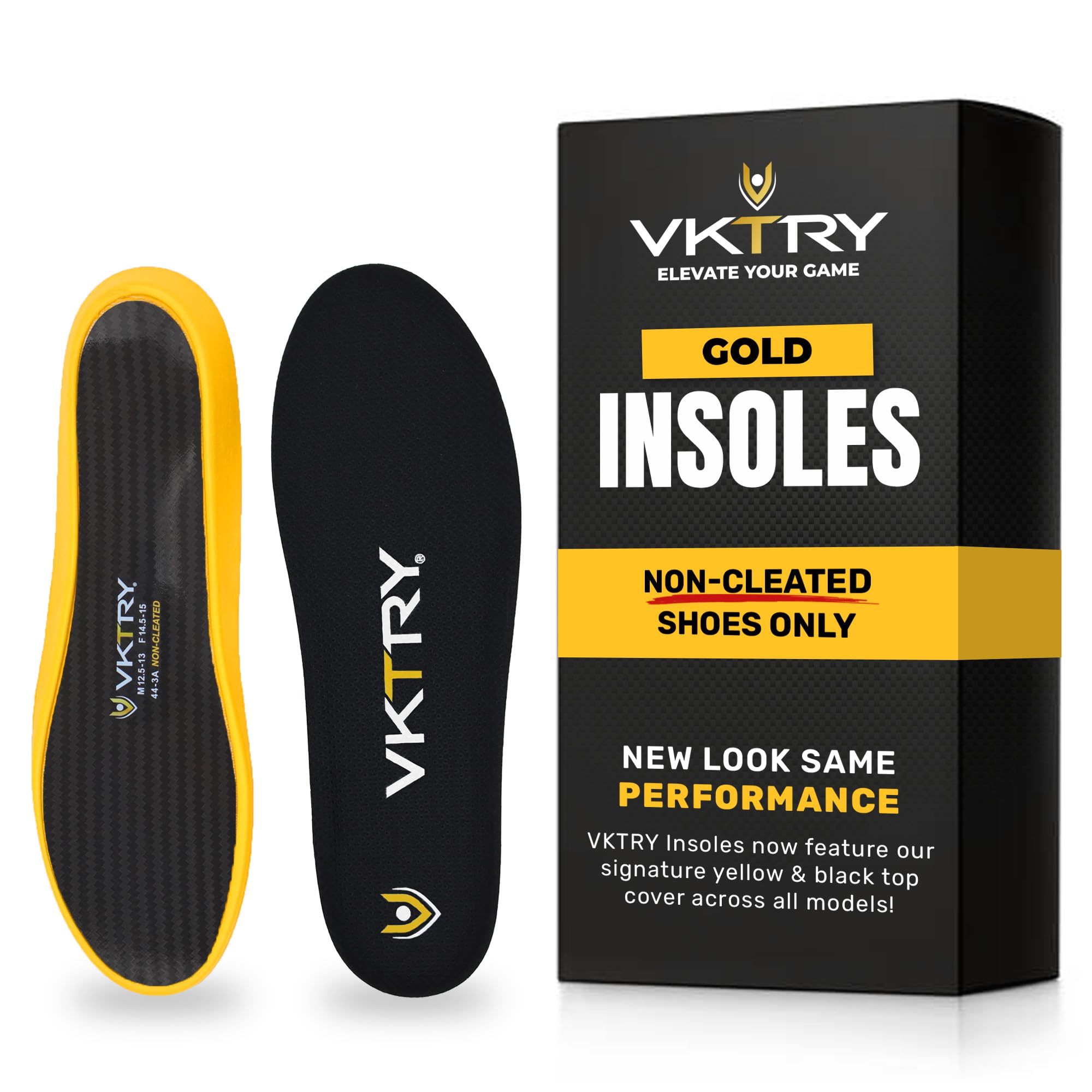 VKTRY Gold for Non-Cleated Shoes | Carbon Fiber Insoles for Customized Athletic Inserts