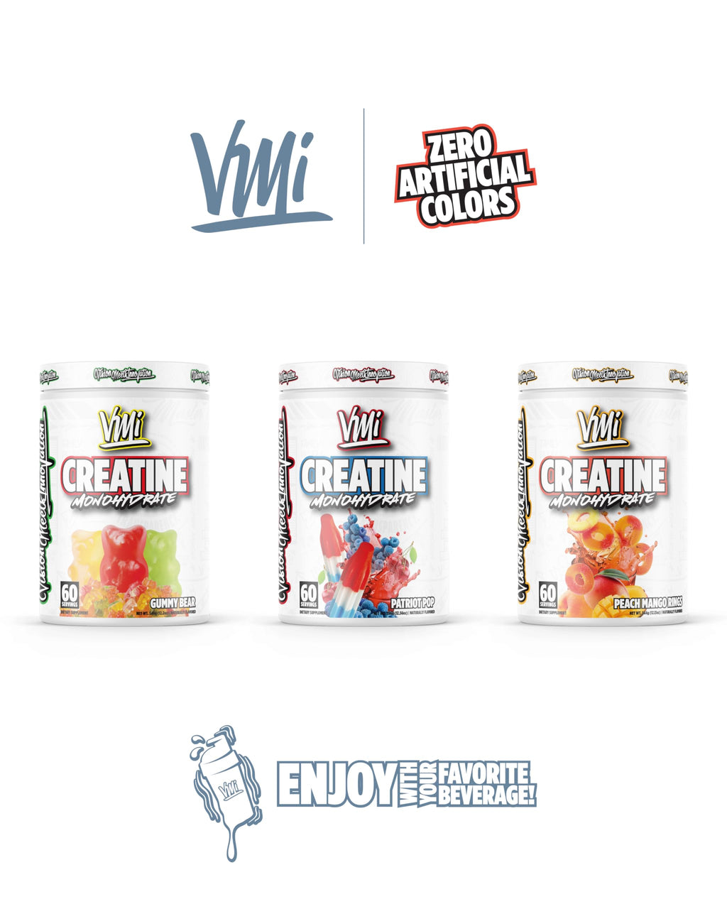 VMI Sports Creatine Monohydrate Powder – 5 g Serving, 60 Servings, Gummy Bear Flavor