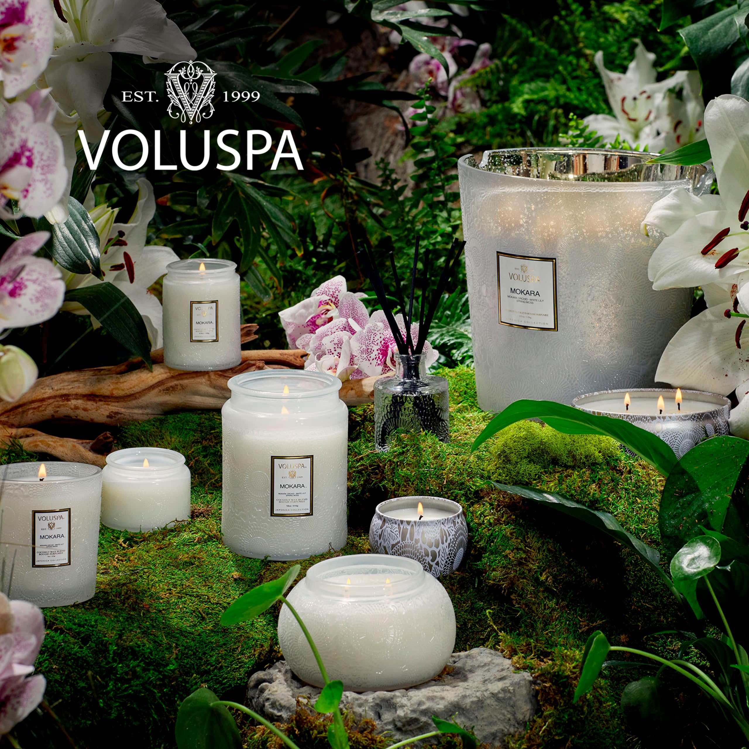 Voluspa Mokara Scented Reed Diffuser | 3.4 oz Luxury Orchid Diffuser | Handcrafted in the USA