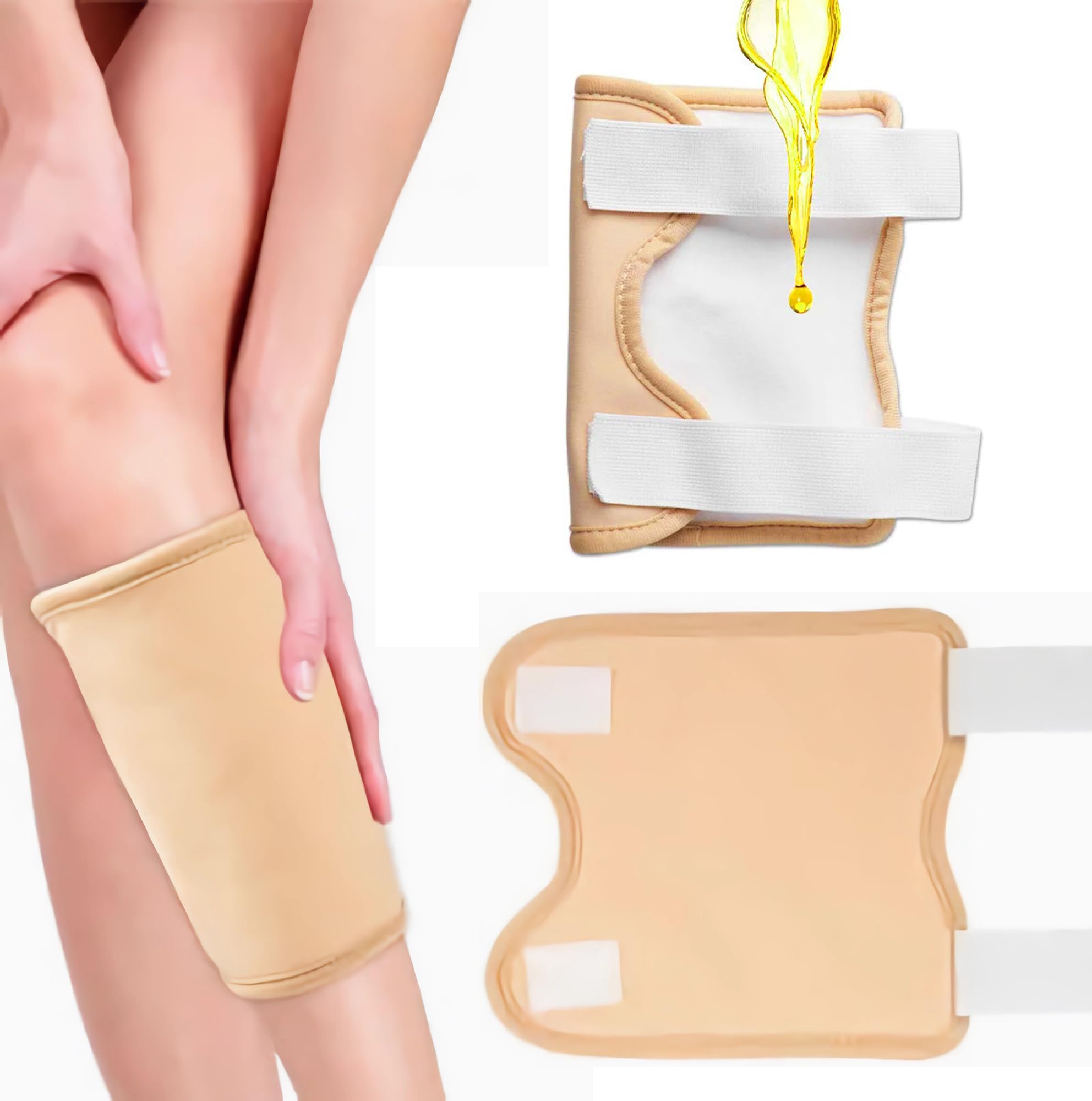 VonTeok 2 Pack Reusable Castor Oil Pack Wraps for Knee, Elbow & Joint Support – Organic Cotton, Adjustable & Waterproof