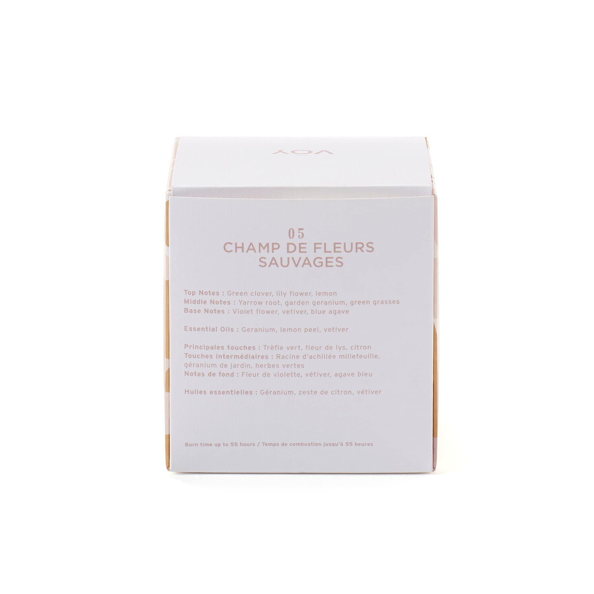 VOY Scented Candle – Floral Wildflower Meadow, 8 oz, 55-Hour Burn, Premium Soy, Gift Packaging