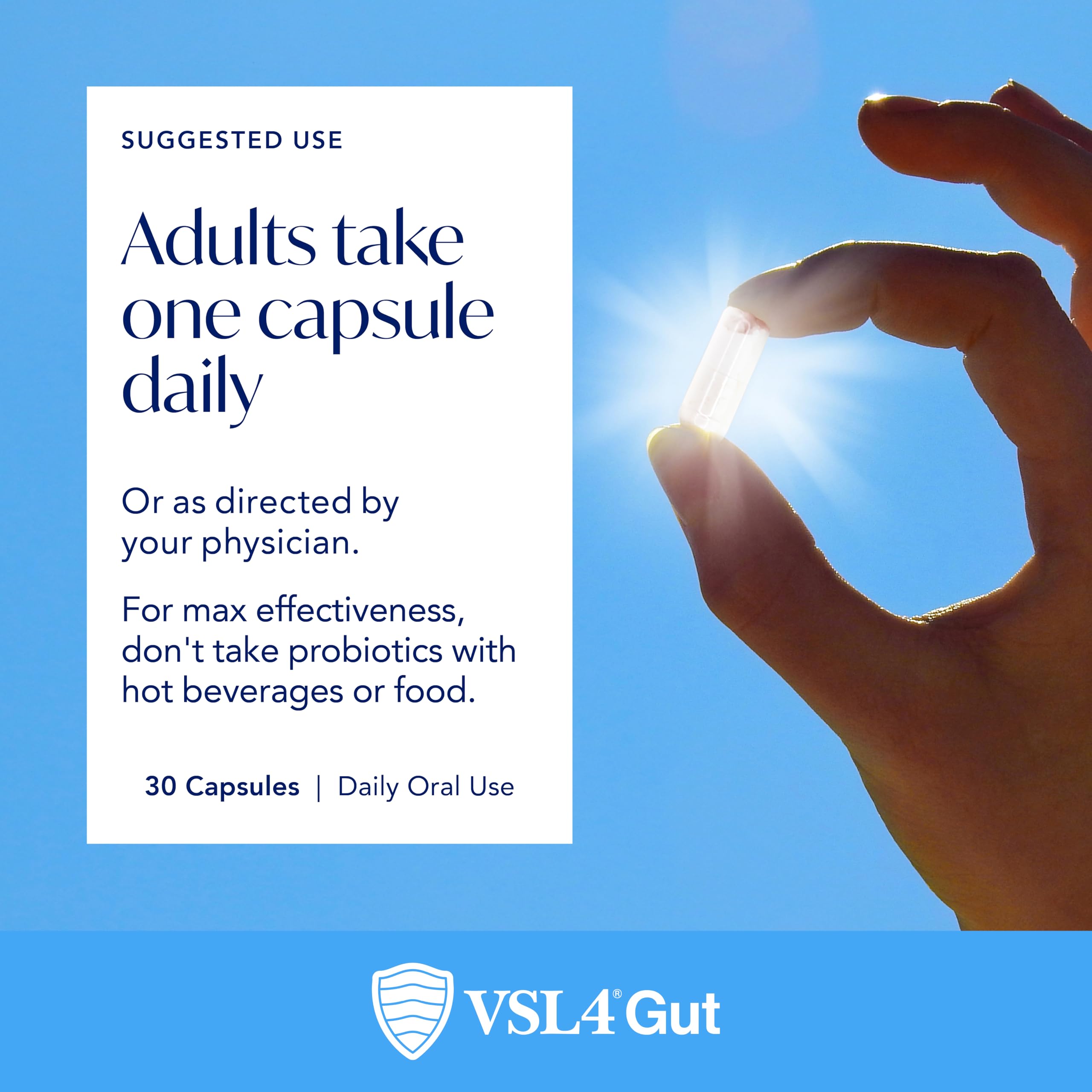 VSL4 Gut Daily Probiotics – 30B CFU, Multi-Strain Digestive Support