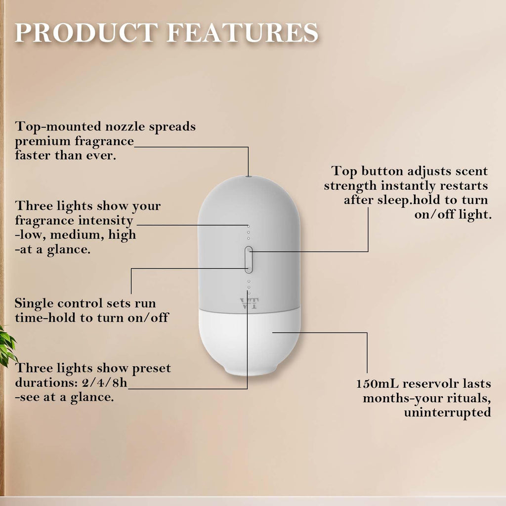 VT VERYSCENT TECH Plug-In Waterless Diffuser with Bluetooth App | 600 sq ft