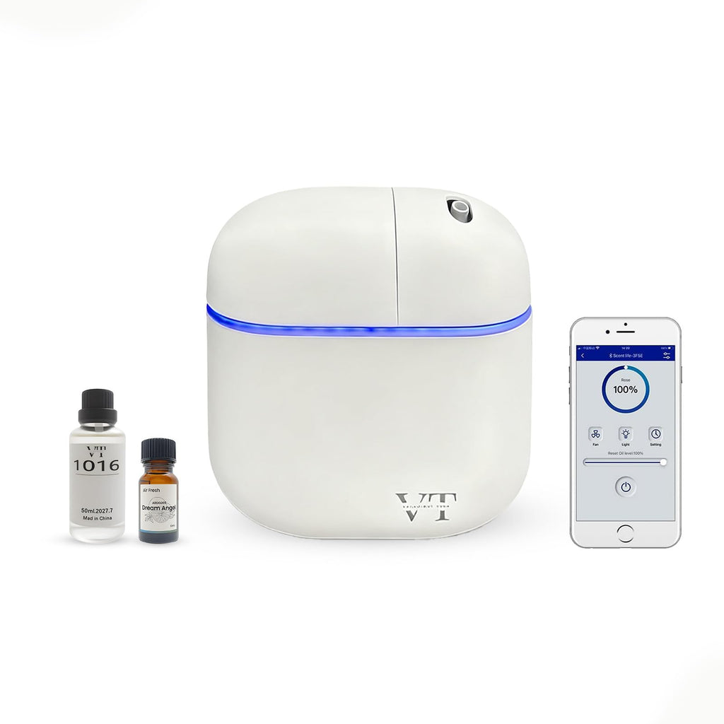 Waterless Oil Diffuser by VT VERYSCENT TECH – 2000 sq ft, Bluetooth App, White