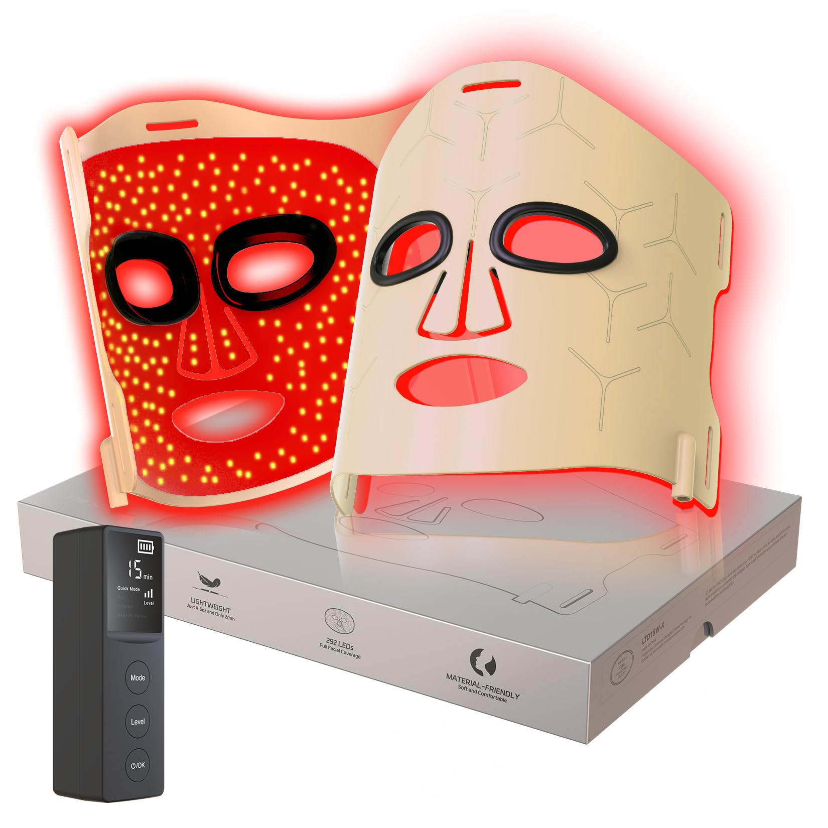 V VYM By Clinmate Infrared Red Light Therapy Mask – Ultra-Thin Facial Device with 830nm, 633nm & 590nm LEDs