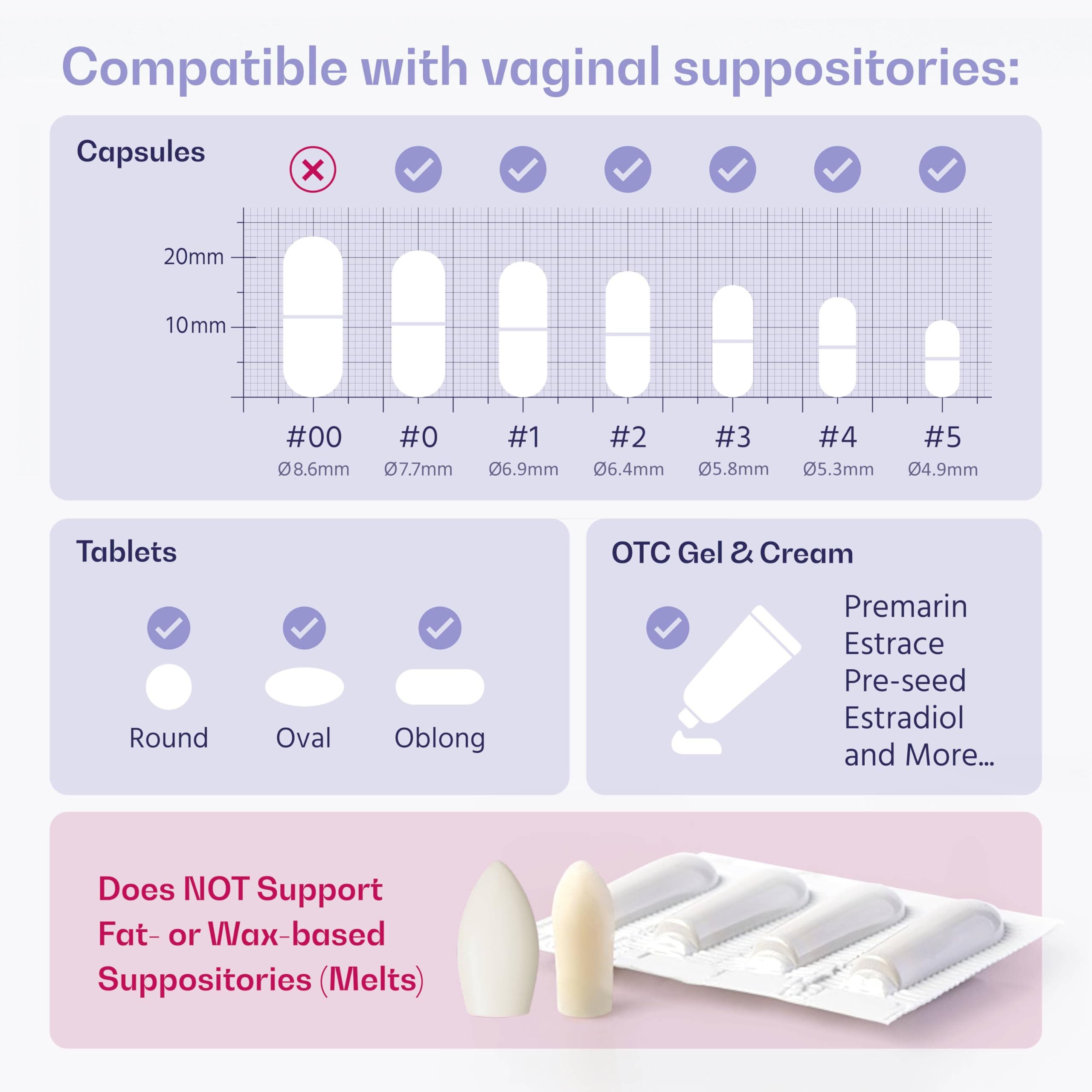 VWELL MaxComfort Universal Applicator – Tapered Tip for Easy Insertion