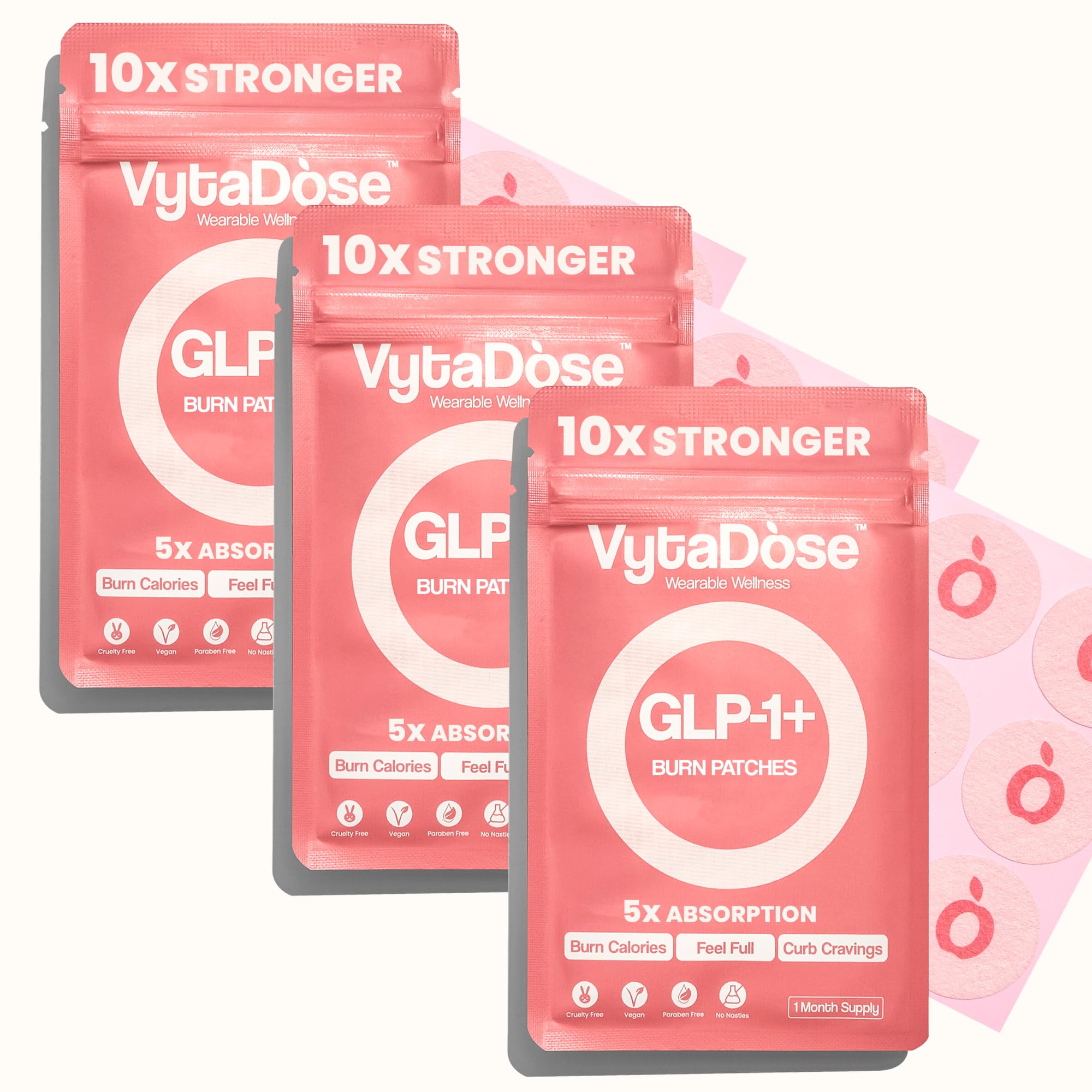 Vytadose GLP1 Patches | 12-Hour Hunger Support | 10x Stronger Formula | 3 Pack