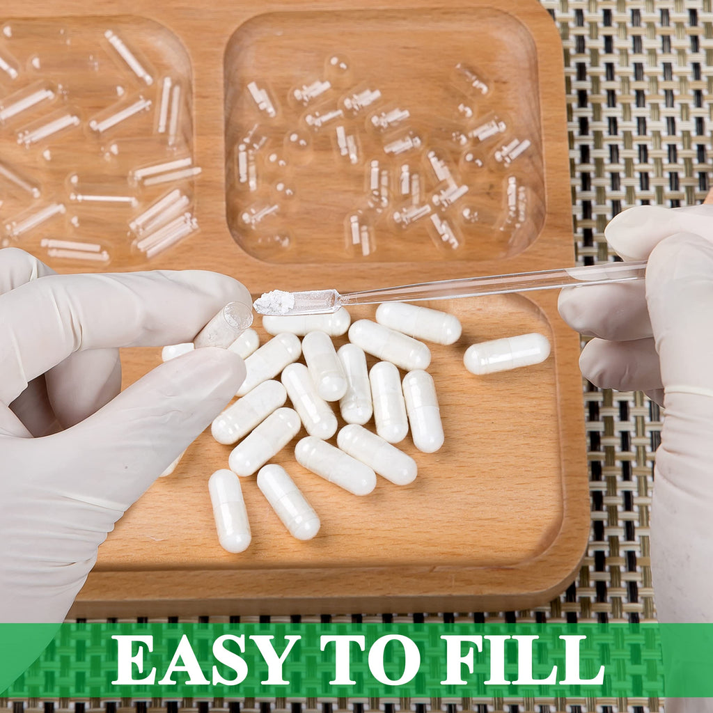 WANANFU Size 000 Empty Capsules - Vegetarian (500 Count) Bundle with Micro Lab Spoon