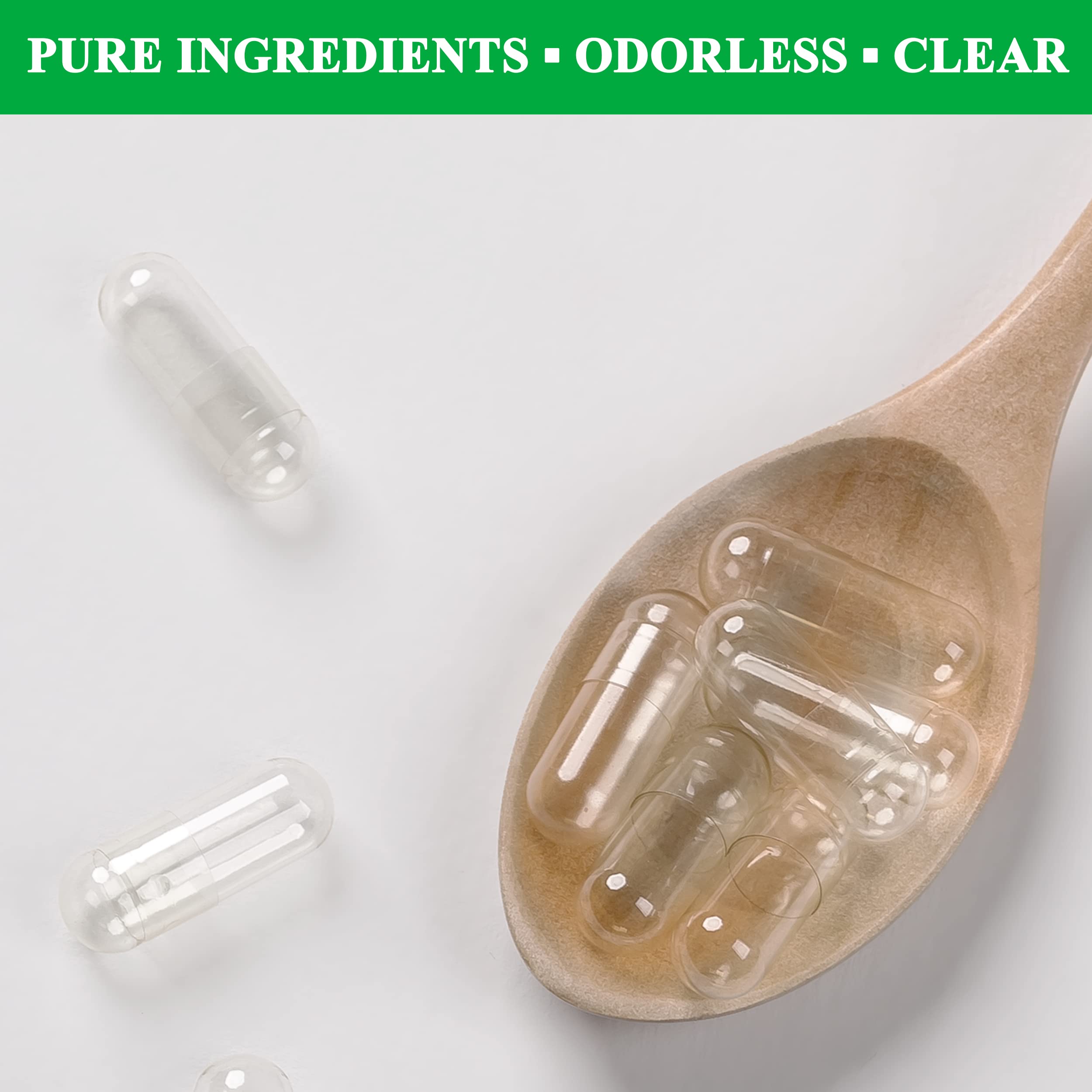 WANANFU Size 000 Empty Capsules - Vegetarian (500 Count) Bundle with Micro Lab Spoon