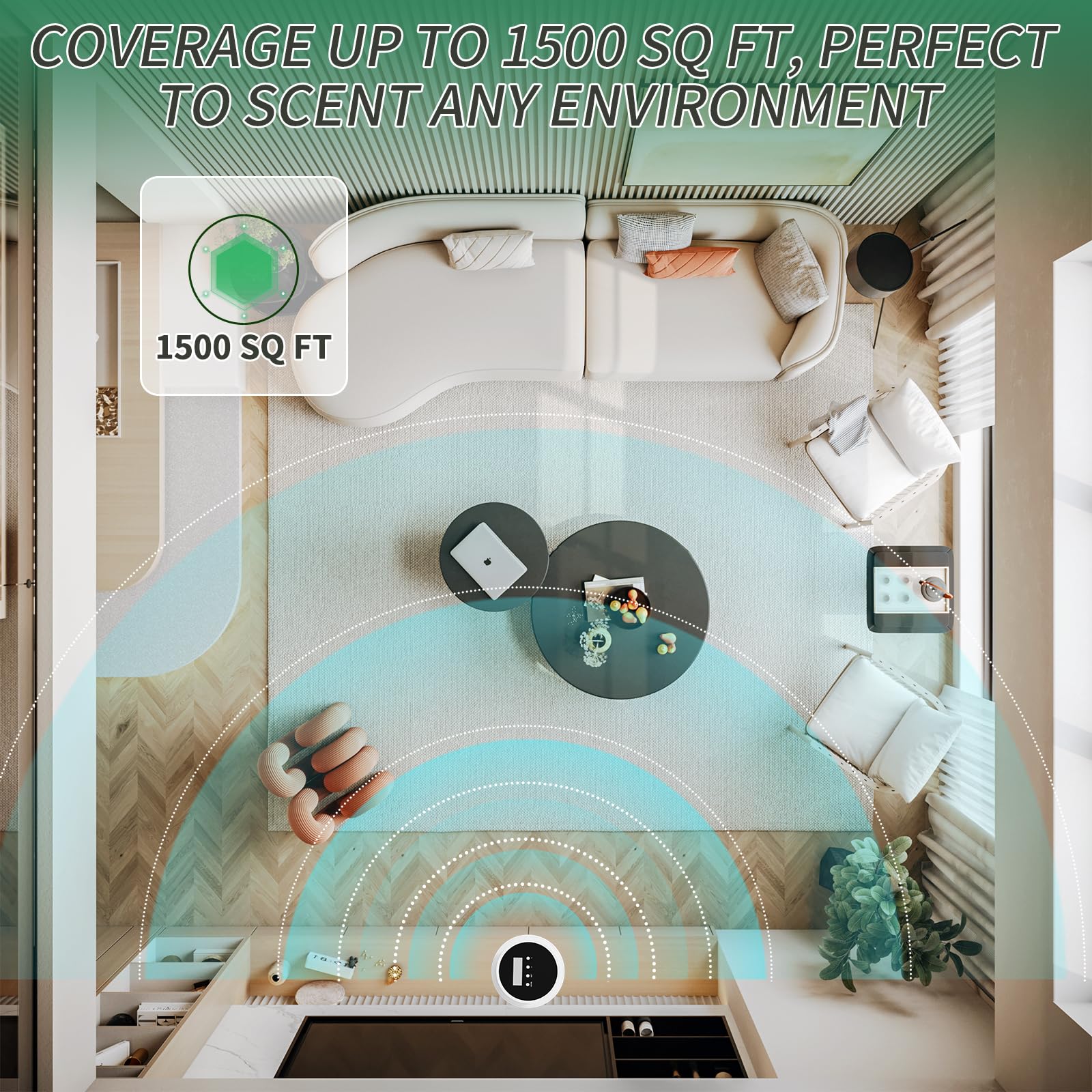 Wankeer Scent Air Machine for Home - 2000 Sq Ft Coverage, Smart Cold Diffusion