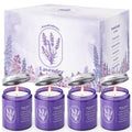 WarmEmbrace Lavender Candles - 4 Pack, 160-Hour Long-Lasting Purple Jars