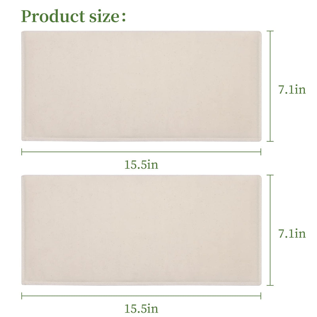 2Pcs Organic Cotton Flannel for Castor Oil Pack - Unbleached, Reusable