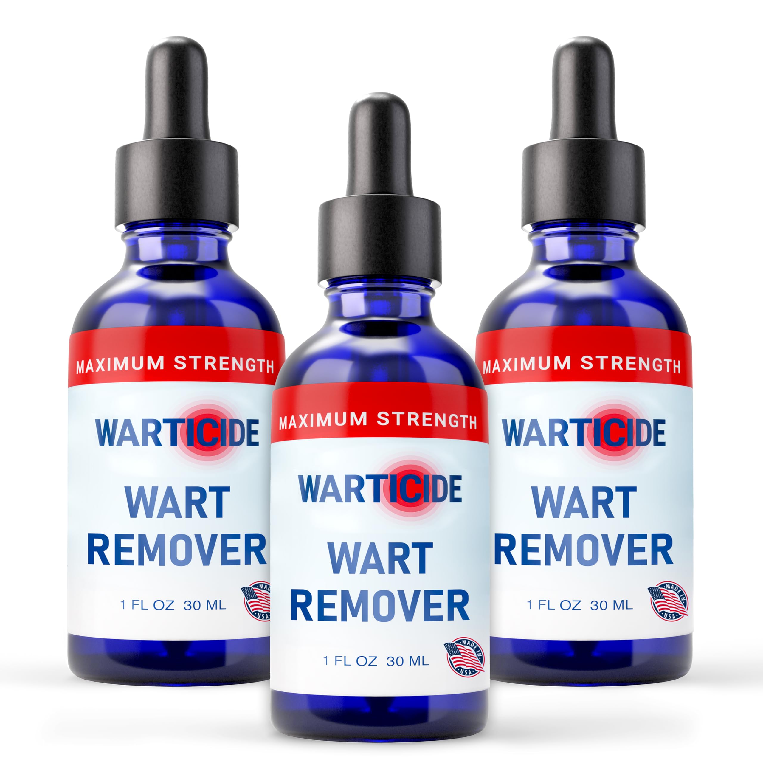 Warticide Liquid Wart Remover – 10% Salicylic Acid, Tea Tree & Cedar Leaf – Genital & Plantar Wart Treatment (USA Made) – 3-Pack