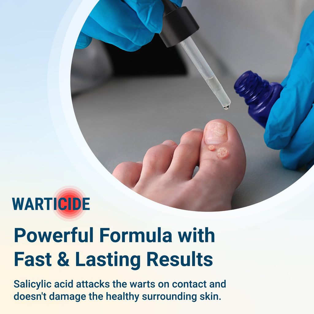 Warticide Liquid Wart Remover – 10% Salicylic Acid with Tea Tree & Cedar Leaf Oil | Made in USA | 1 Fl Oz Dropper