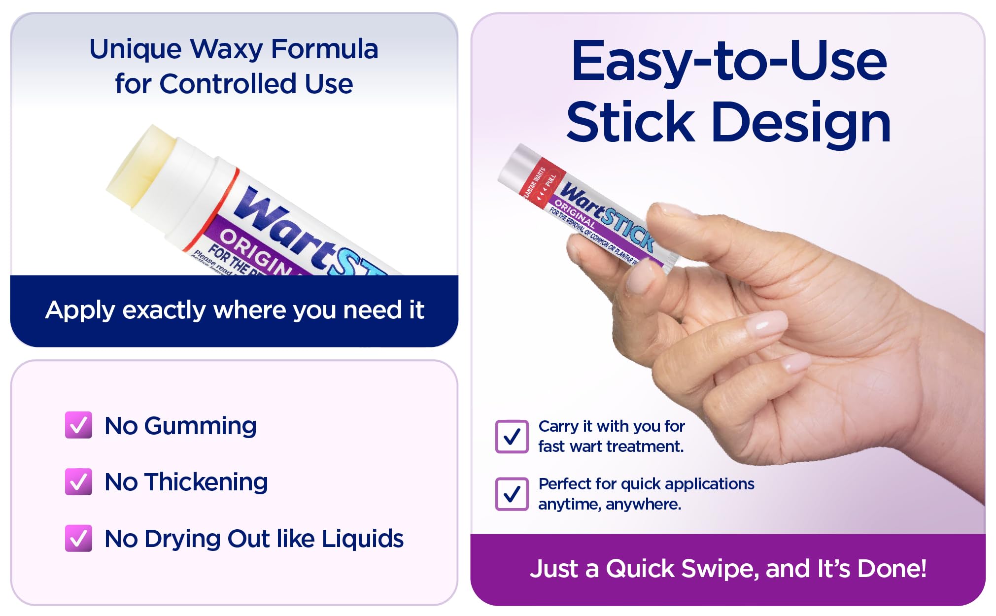 WartStick Maximum Strength Salicylic Acid Solid-Stick Wart Remover 2 Pack – 0.4 oz