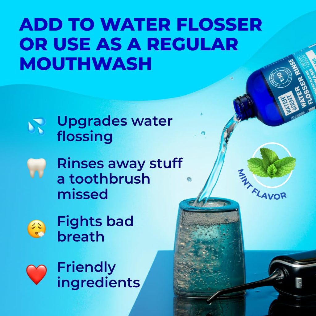 Water Dent Water Flosser Rinse – Concentrate Mouthwash 1:10, Mint